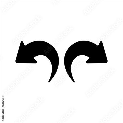 Undo and redo vector icons with simple design. Back and next icons
