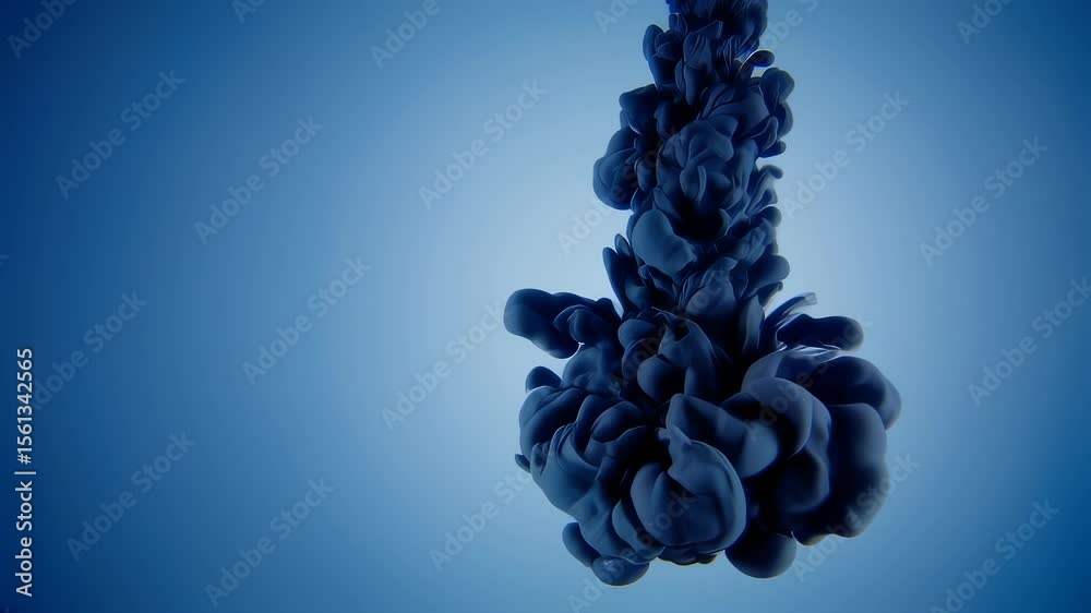 360 underwater ink diffusion in blue light