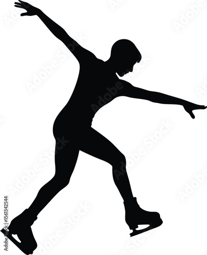 Winter Ice Skating Silhouette