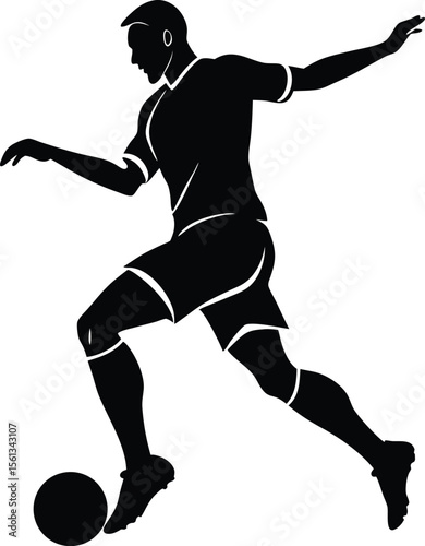 Football Kick Player Silhouette