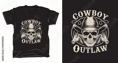 Cowboy graphic vector art t-shirt design print