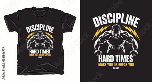 Discipline fitness graphic vector art t-shirt design print