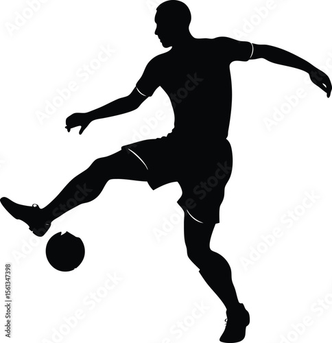 Football Kick Player Silhouette