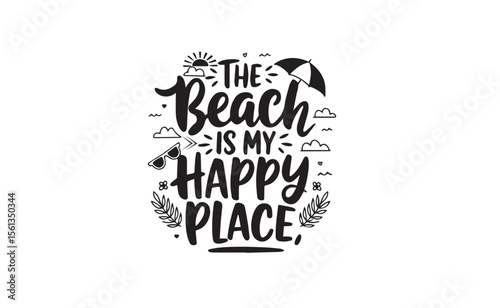 the beach is my happy place design art