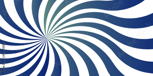 Abstract vivid spiral pattern featuring alternating blue and white wavy radial lines.Central focal point and spirals outward with fluid, dynamic motion. Flat, vibrant, and suitable for pop-art..