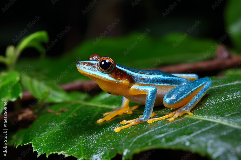 Fototapeta premium tropical frog in the rainforest ground