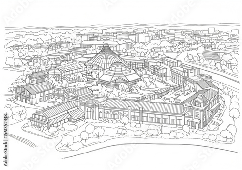 Saint Louis Zoo in St. Louis one line drawing photo