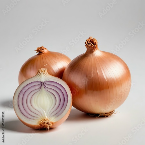Wallpaper Mural onions with sliced onion on a white background Torontodigital.ca