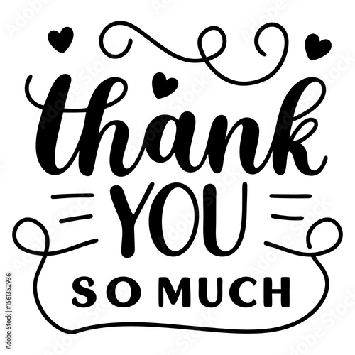 Thank you so much isolated on white background