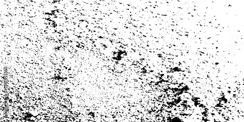 Distress urban overlay spotted concrete grain surface grainy noise rust wall grunge black splatter and white background. damaged chalk crack rough ink wall texture.	
