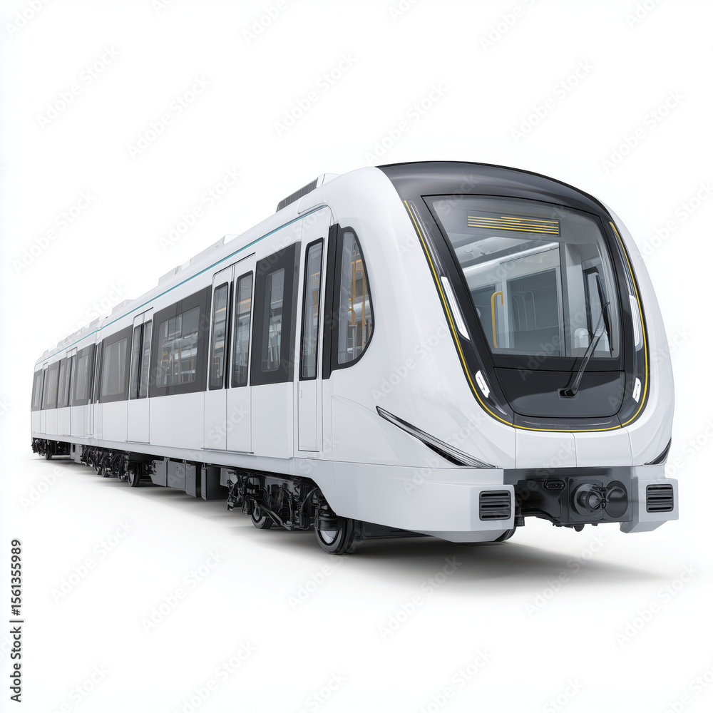 Naklejka premium Modern Electric Train Design for Urban Transportation , white background cut out PNG