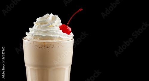 Milkshake with Whipped Cream and Cherry
