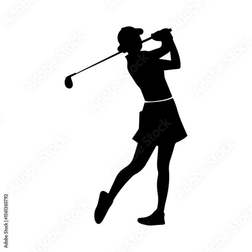 golf player silhouette vector
