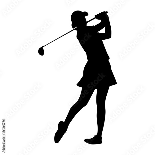 golf player silhouette vector