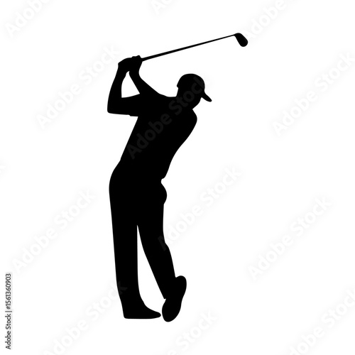golf player silhouette vector
