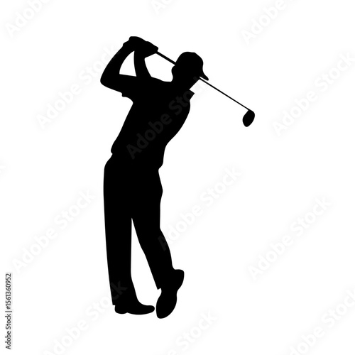 silhouette of golf player