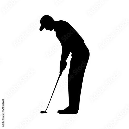 golf player silhouette vector