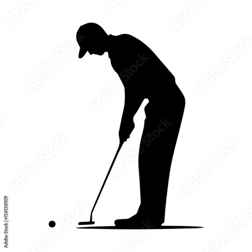 golf player silhouette vector