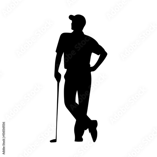 silhouette of a golf player