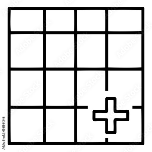 Tile grid with a plus sign for bathroom renovation and tile replacement in minimalistic style 