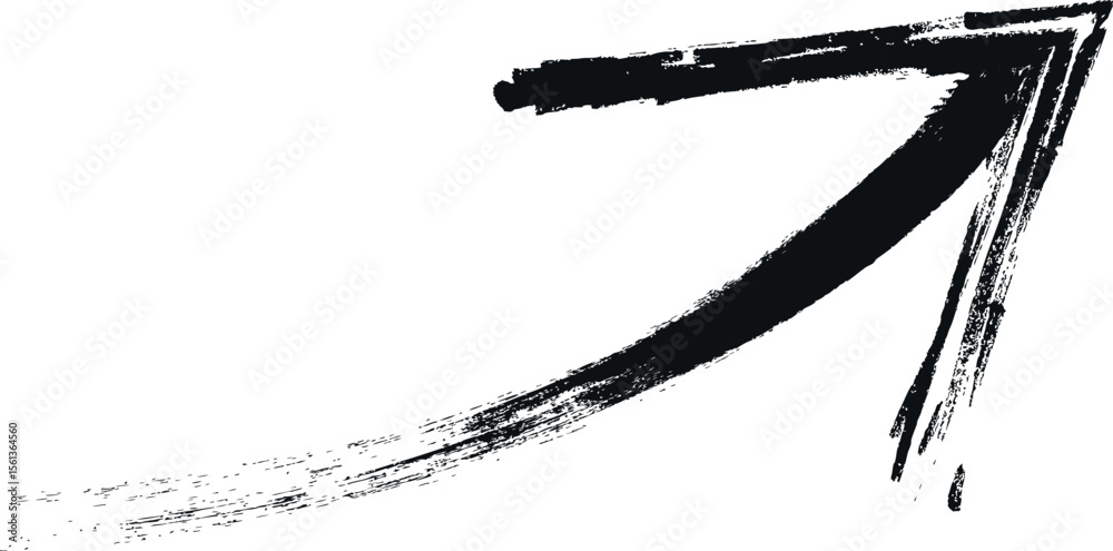 Fototapeta premium A dynamic, hand-drawn arrow graphic with textured brushstrokes.