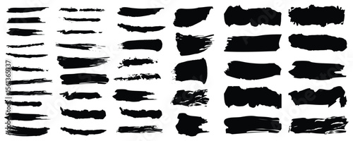 Wallpaper Mural Paintbrush collection. Grunge design elements. Brush texture banners. Paint grunge backgrounds, brushstrokes  Torn or rip paper, watercolor splash, black silhouette or dirty texture set.  Torontodigital.ca