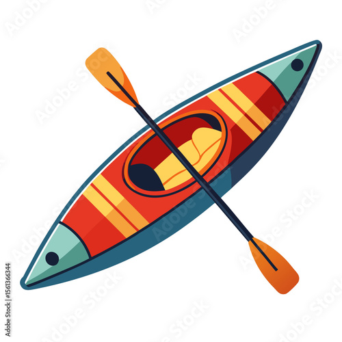 colorful kayaks on white background