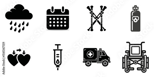 Medical and Emergency Icons for Health and Wellness Themes