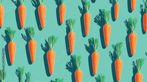 Fresh Carrot Vegetable Flat Vector Illustration