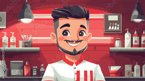 Poland Flag Cartoon Barber Illustration