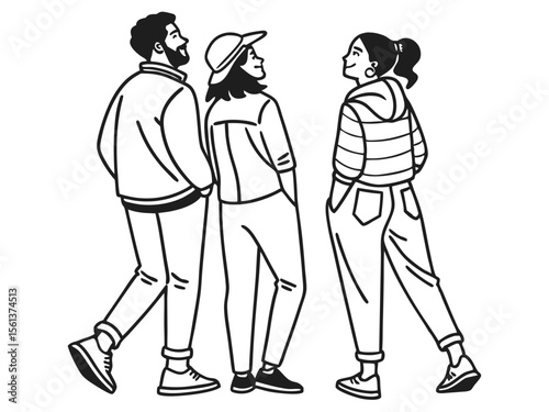 Diverse Group of Friends Standing Vector Illustration for Unity Concept