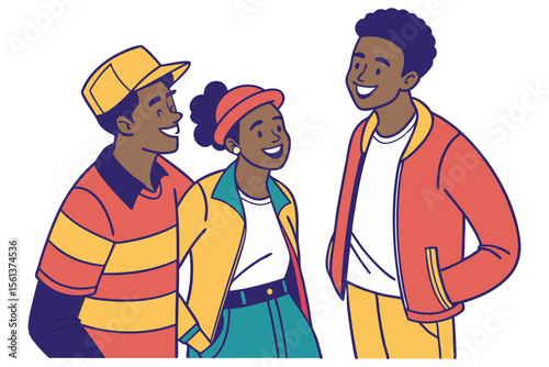 Group of People Standing Together Illustration for Friendship and Unity