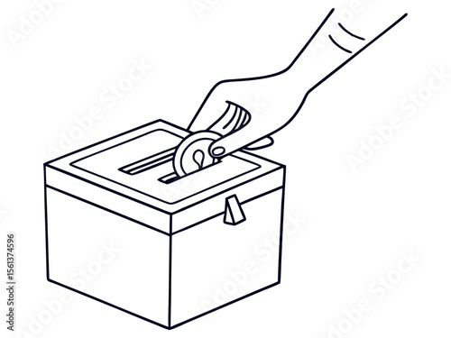 Charity Box Hand Giving Gift Vector on White Background for Donation Concept