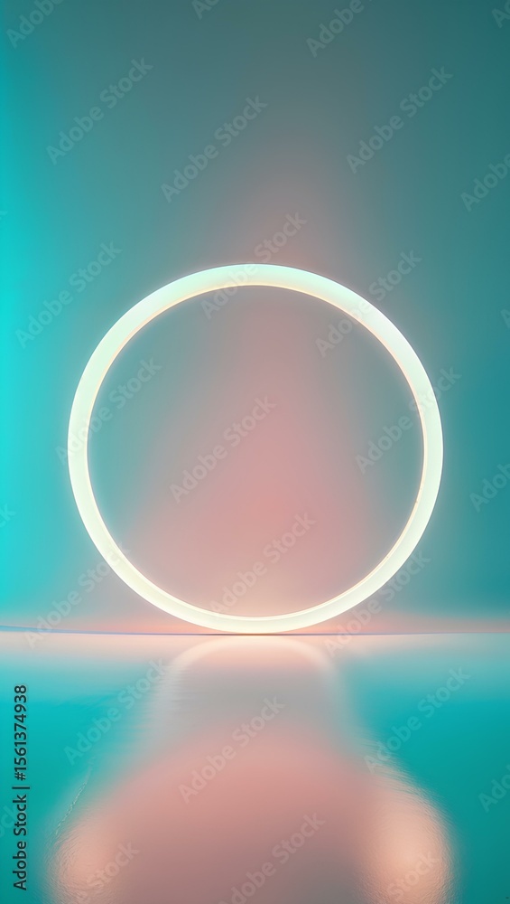 Fototapeta premium a glowing white circular shape floating in mid-air