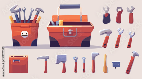 Cartoon Toolbox DIY Construction Tool Character