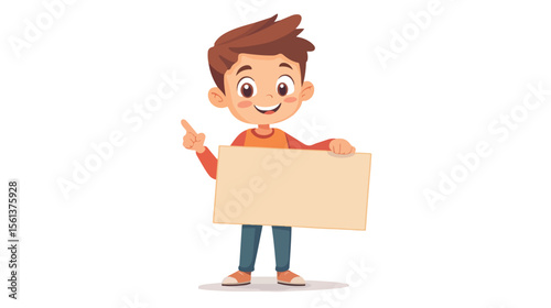 Creative Young Boy with Idea Gesture Cartoon Character