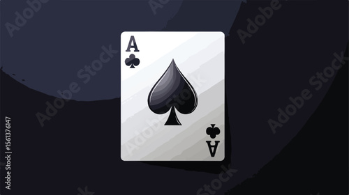 Spade Casino Card Flat Vector Illustration