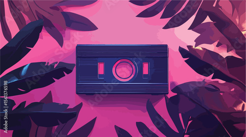Vintage Aesthetic Flat Vector Cassette Tape Illustration