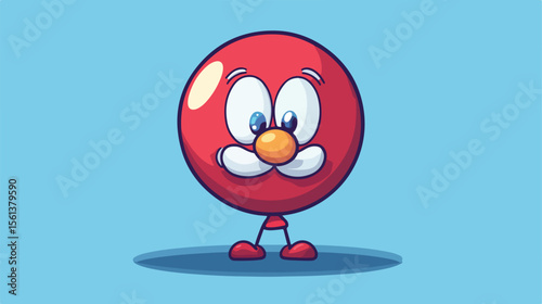 Pantomime Blowing Balloon Cartoon Mascot Vector Illustration