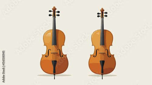 Elegant Cello Music Instrument Vector Illustration
