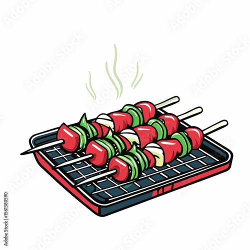 Grilled Vegetable and Meat Skewers for Labor Day Celebrations, Summer Barbecues, Cooking Blogs, Party Planning, and Food Enthusiasts  