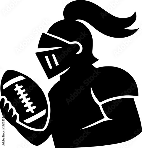 American Football Player Silhouette Action Pose