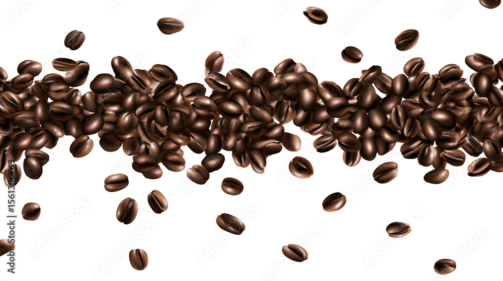 Obraz premium coffee beans on white background