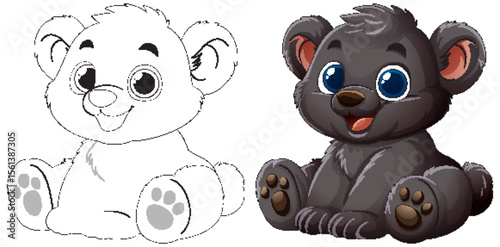 Adorable Baby Bear Illustration Duo