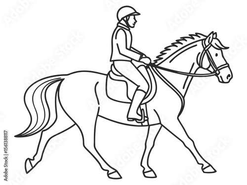 Equestrian Man on Horse Depicting Strength and Traditional Sports Spirit