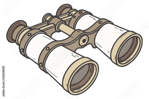 Minimal Binoculars Sketch for Nature Watching and Scout Activities