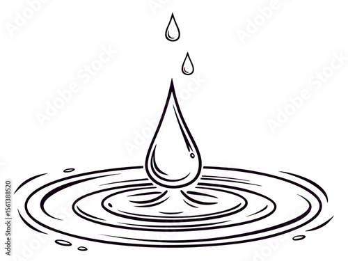 Clean Water Drop Vector Icon Isolated on White Background