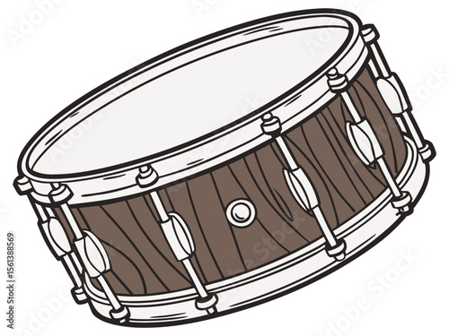 Snare Drum Musical Instrument Vector Illustration for Music Education Designs