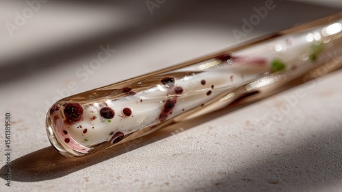 Glass pipe, swirling design, sunlit surface, studio shot, smoking