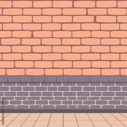 Brick wall texture, masonry background, vintage urban surface, grunge brickwork pattern, exterior facade illustration